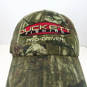 Duckett Fishing Pro-Driven Embroidered Logo Men Camo Adj Strap Back Cap Hat